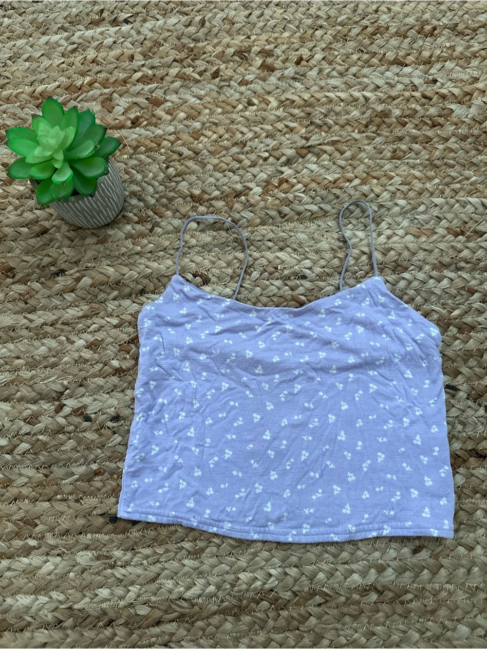LAVENDER FLORAL CROP TANK